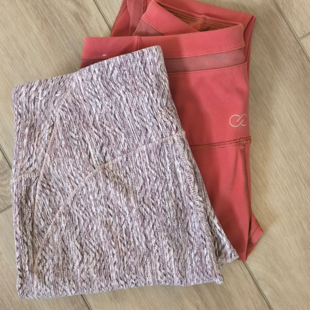 CALIA by Carrie Underwood Leggings Bundle Small Coral Mesh Space Dye Mauve 2pk